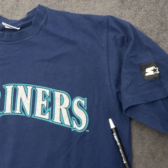 vintage 90 Seattle mariners t-shirt size medium #54 Johnson baseball tee starter - Picture 4 of 12